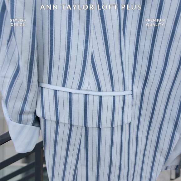 Ann Taylor LOFT Plus Striped Blazer - Size 16 (NWT) - Picture 4 of 5